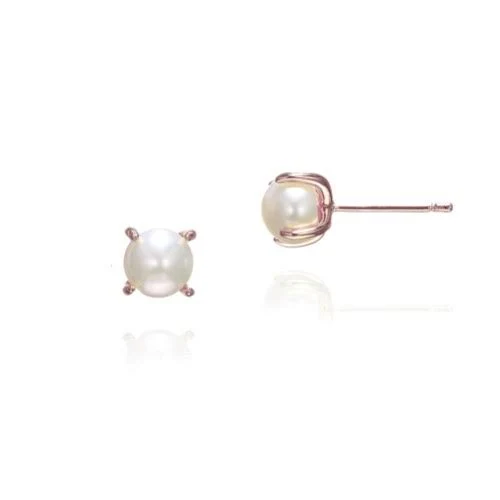 Ivory and Co Cairo Rose Gold Classic Pearl Stud Earrings