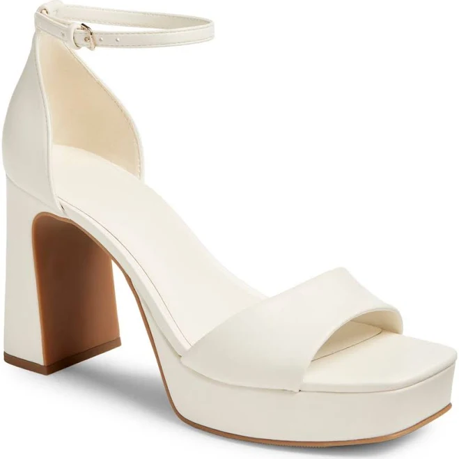 BP. Helix Platform Ankle Strap Sandal in White Ice at Nordstrom, Size 11