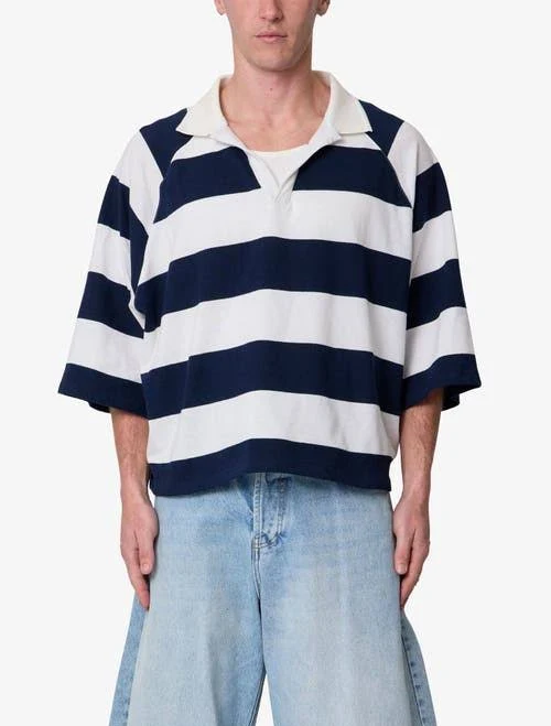 mnml Men's Wide Striped Polo Shirt