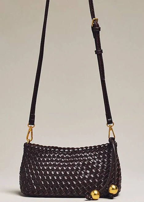 Anthropologie Woven Mini Sling Crossbody Bag