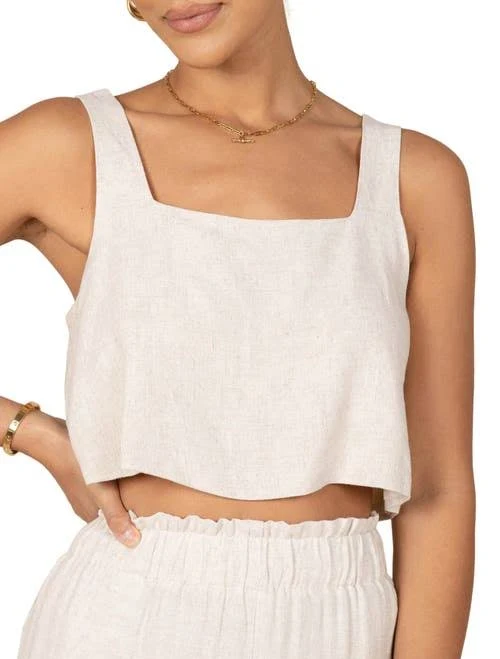 Petal & Pup Eleanor Cropped Linen Tank