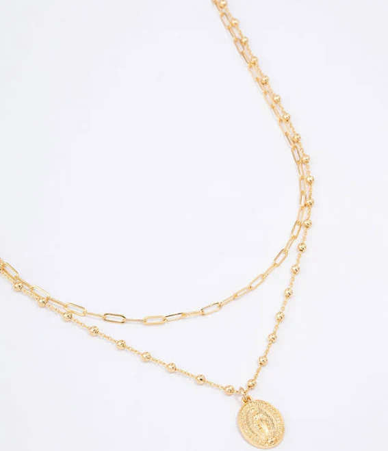 Lovisa Gold Plated Layered Coin Necklace