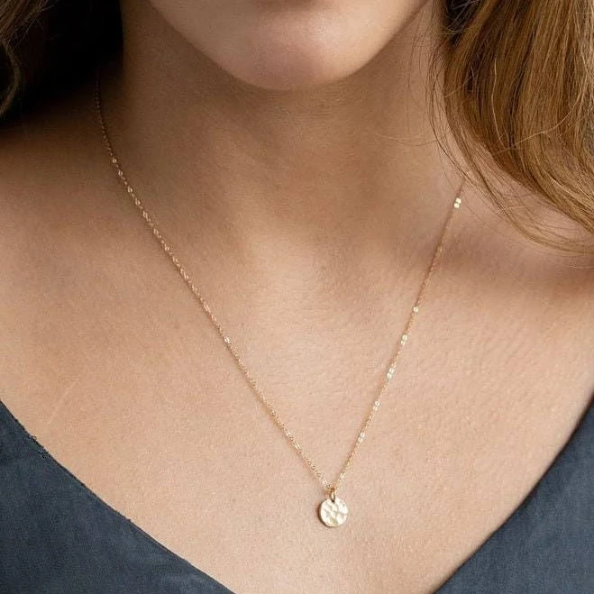 Dainty Gold Filled Coin Necklace
