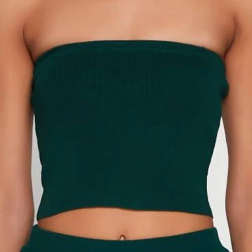 Daisy Rib Knit Cropped Tube Top