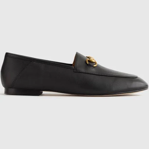 Women's Italian Leather Horsebit Loafer in Black
