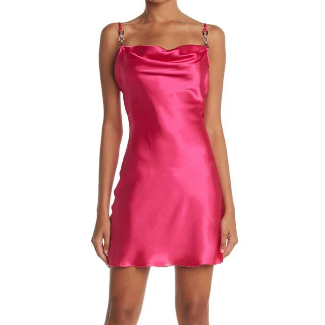 Jump Apparel Women's Satin Cowl Neck Slip Dress