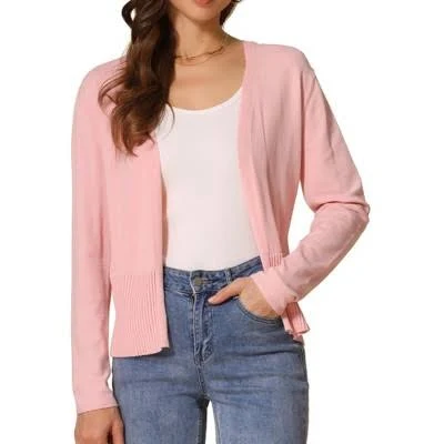 Inspire Chic Women's Open Front Long Sleeve Lightweight Spring Knit Cardigan