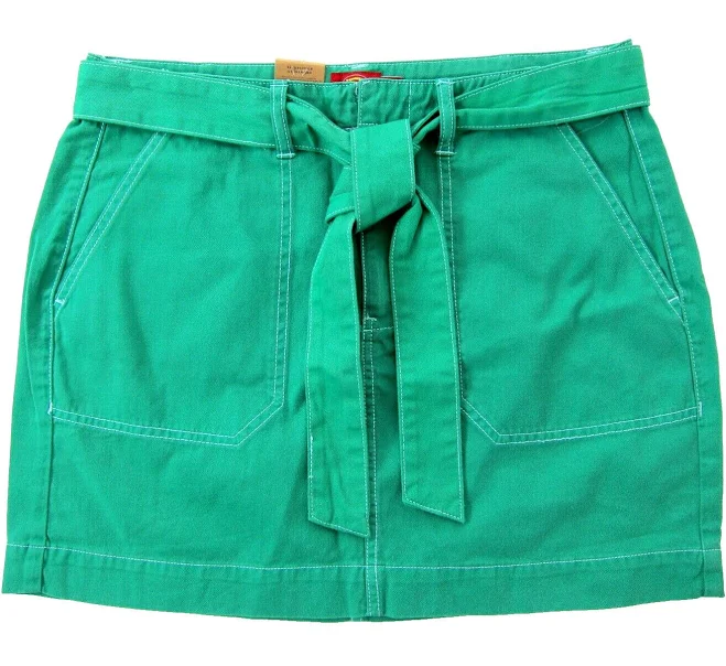 Dickies Kelly Green Cotton High Rise Straight Utility Mini Skirt