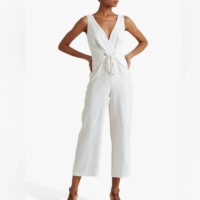 Ralph Lauren Women's Wrap-Style Linen Jumpsuit