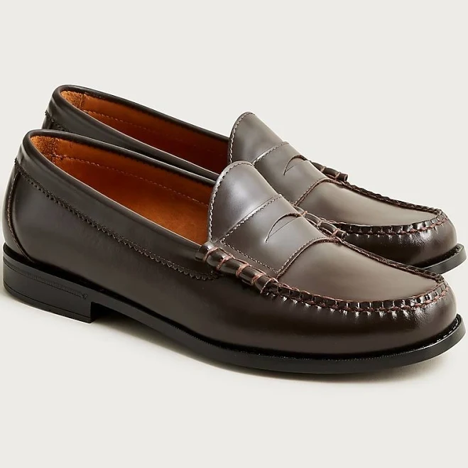 J.Crew Men's Camden Leather Loafers with Rubber Soles