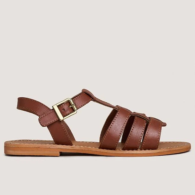 Winnie Women's Leather Flat Braided Sandals