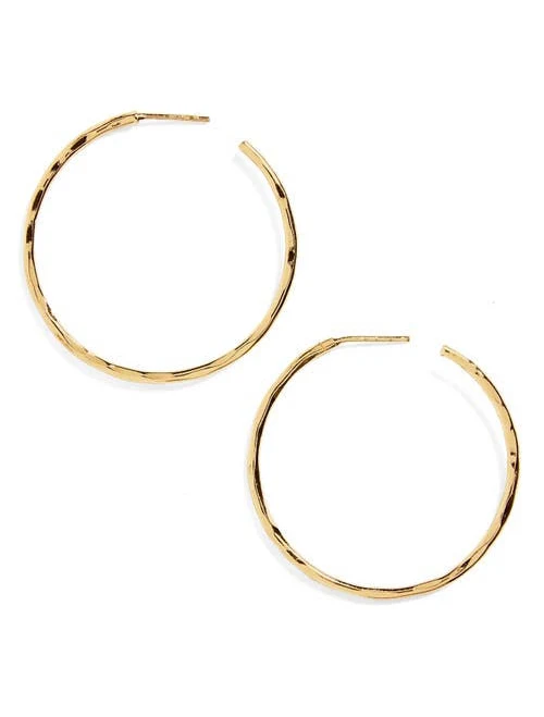 Argento Vivo Hammered Sterling Silver Hoop Earrings