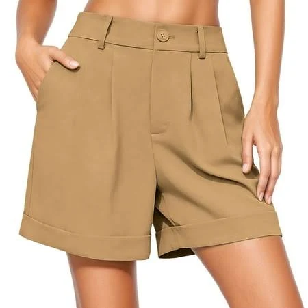 Women's Dressy High-Waisted Pleated Shorts