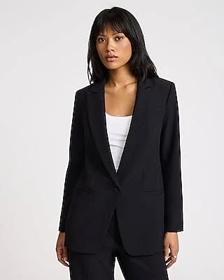 Express Women's Studio Stretch Twill Oversized Boyfriend Blazer