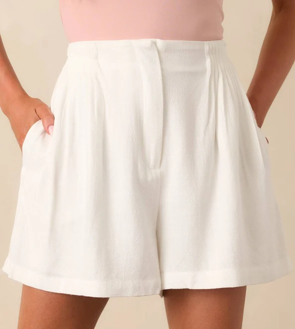 Red Dress Women's Everyday Moments High Waisted Linen Blend Shorts