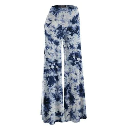 Made by Johnny Women's Chic Tie Dye Palazzo Pants