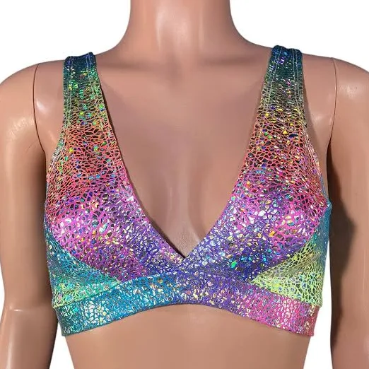 Holographic Rainbow Bralette