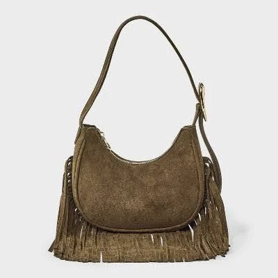 Universal Thread Western Faux Suede Fringe Shoulder Bag
