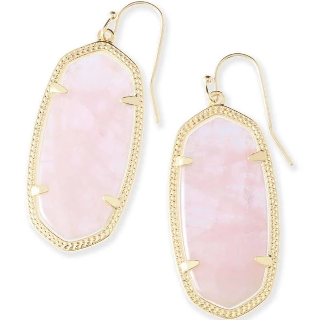 Glass Stone 14k Gold Plated Over Brass Elisa Drop Earrings