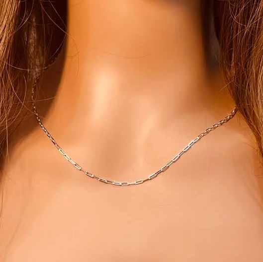 Sterling Silver Minimalist Paperclip Necklace