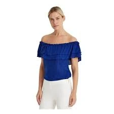 Lauren Ralph Lauren Off-The-Shoulder Top - Blue