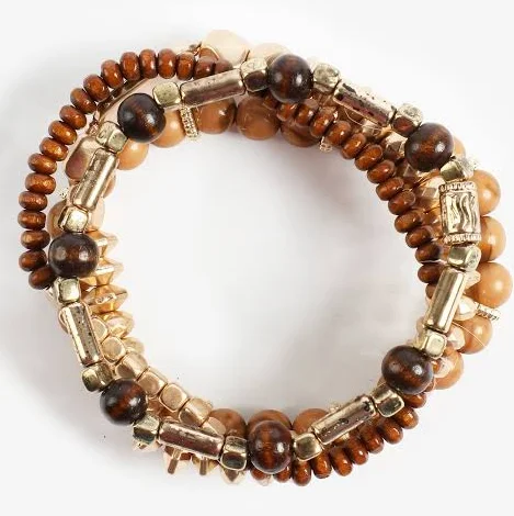 maurices Women's Wood Beaded Stretch Bracelet Set