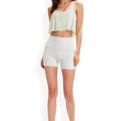 Anna-Kaci Women's High-Waisted Stretchy Biker Shorts with Back Pocket