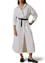 Coastal Rio Long Sleeve Organic Cotton Poplin Maxi Shirtdress
