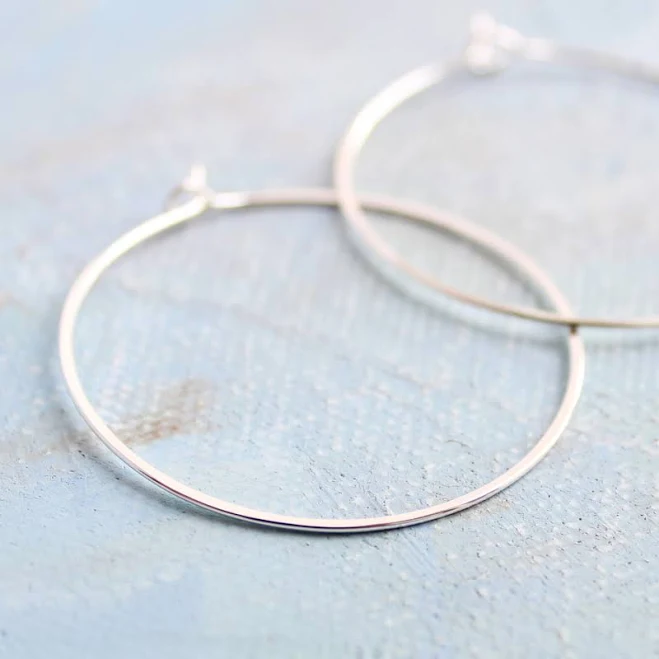 Sterling Silver Minimalist Hoop Earrings