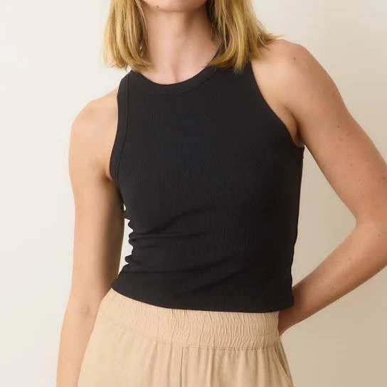 Marine Layer Lexi Rib Sun-In High Neck Crop Tank