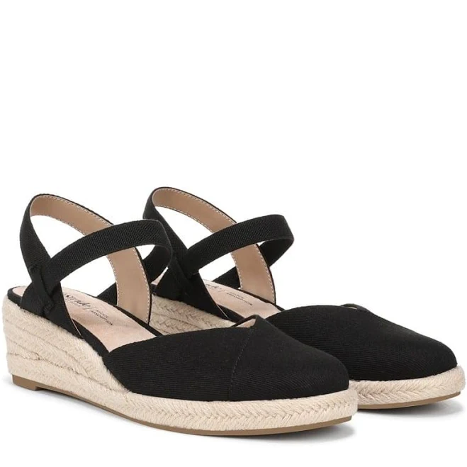 LifeStride Women's Pilar Espadrille Wedge Sandals with Soft System Comfort Technology