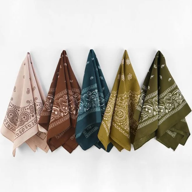 Earthy Unisex Cotton Paisley Bandana