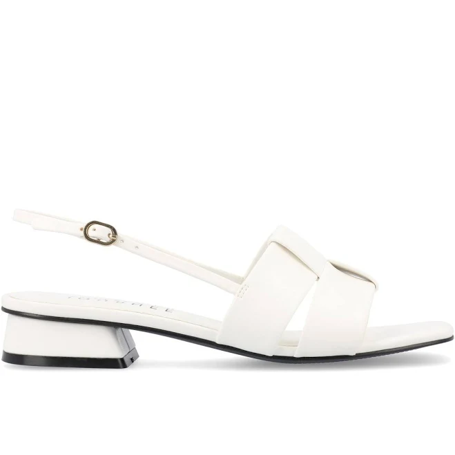 TABATHA LOW BLOCK HEELS IN VEGAN LEATHER IN WIDE - White White / 10