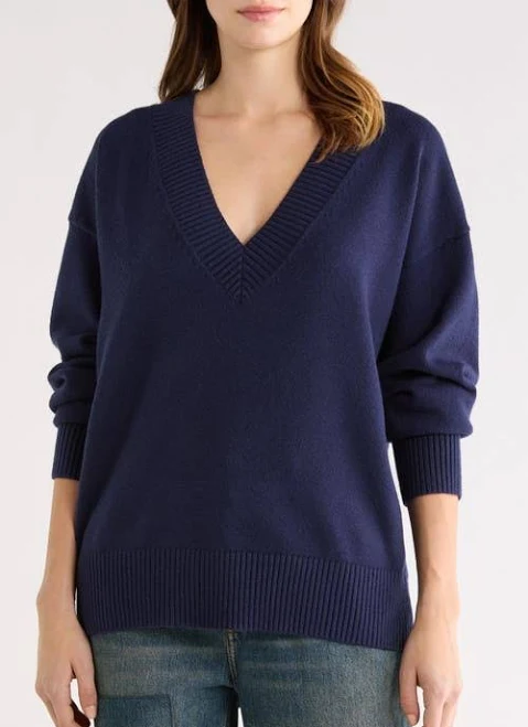Good American Women's Deep V Knit Sweater