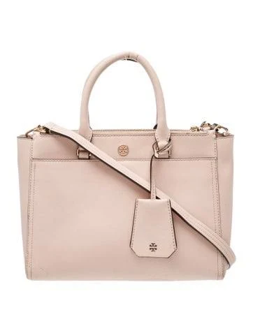 Tory Burch Saffiano Leather Top Handle Bag in Neutrals/Pink