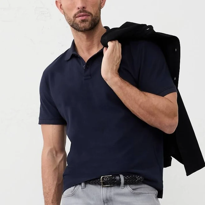 Men's Standard-Fit Monogram Pique Polo