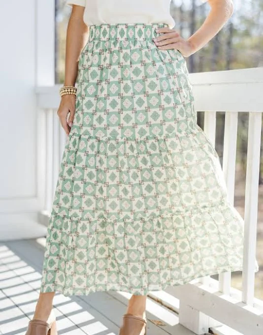 Wandering Way Medallion Midi Skirt