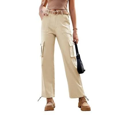 Women's High-Waisted Baggy Stretchy Cargo Pants