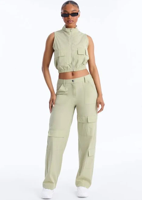 Fashion Nova Sleeveless Vest & Wide Leg Pant Set