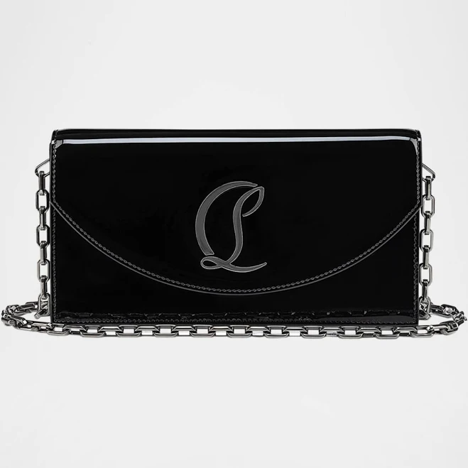 Loubi54 Flap Patent Leather Clutch Bag