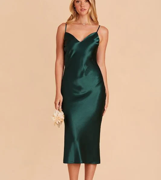 Birdy Grey Lauren Satin Midi Bridesmaid Dress