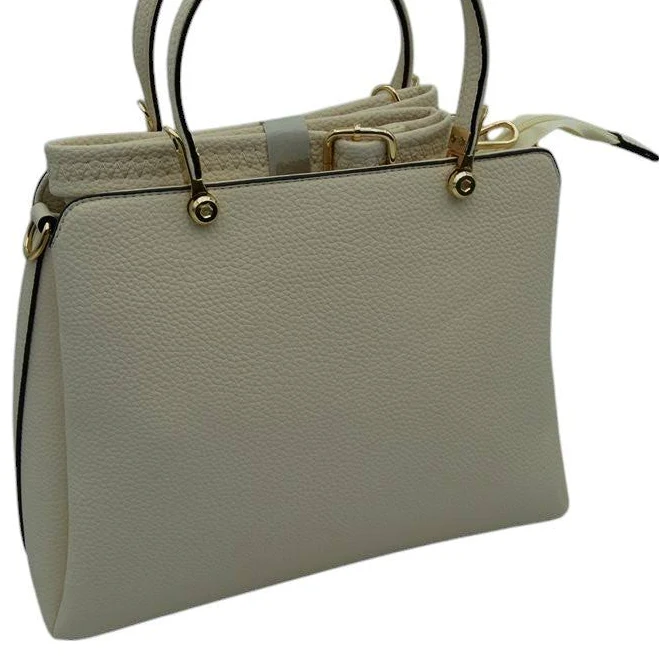 Textured Faux Leather Top Handle Tote Bag