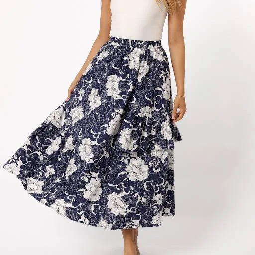 PETAL & PUP Josephine Tiered Midi Skirt