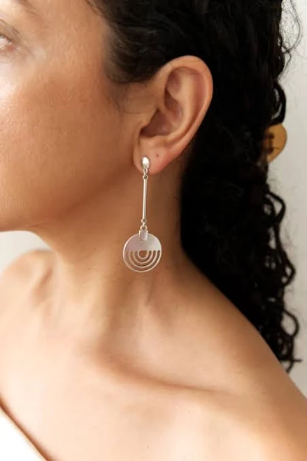 Modern Geometric Circle Drop Earrings