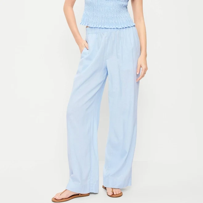 Old Navy Women's High-Waisted Linen-Blend Pants