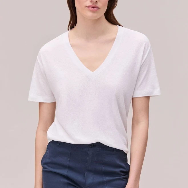 Richer Poorer Women's Linen Jersey V-Neck Tee