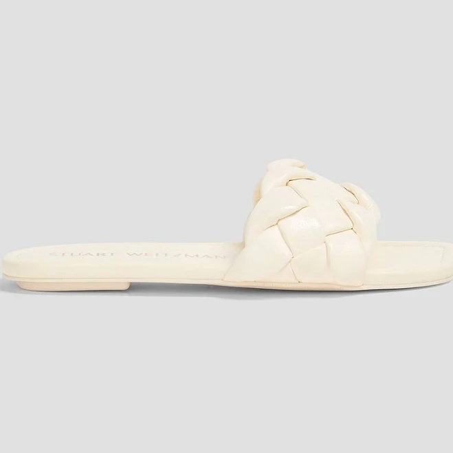 Stuart Weitzman Braida leather slides - Women - Ivory Sandals - US 5.5