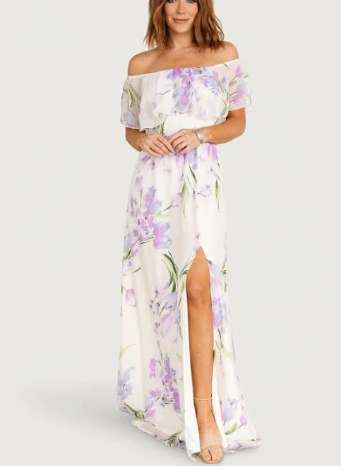 Baltic Born Daphne Off-Shoulder Maxi Dress β Ivory Floral
