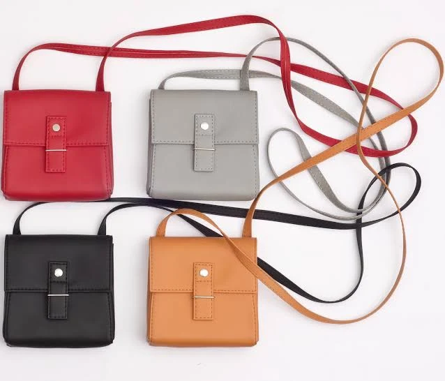 Vegan Leather Square Crossbody Purse with Flap