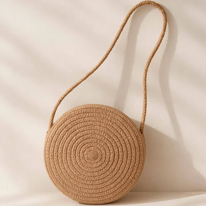Women's Boho Straw Crossbody Bag
